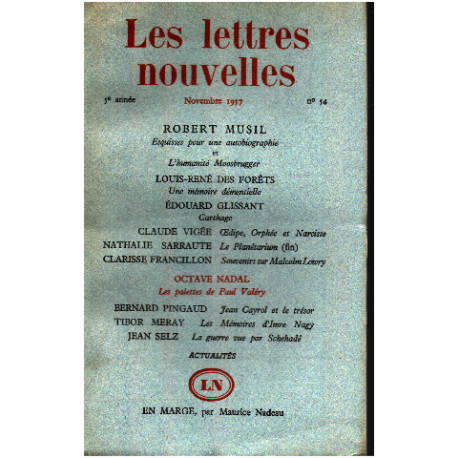 Les lettres nouvelles n° 54