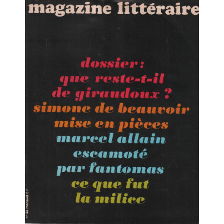 Magazine litteraire n° 33 / que reste il de giraudoux