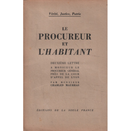 Le procureur et l'habitant / deuxieme lettre a monsieur le...