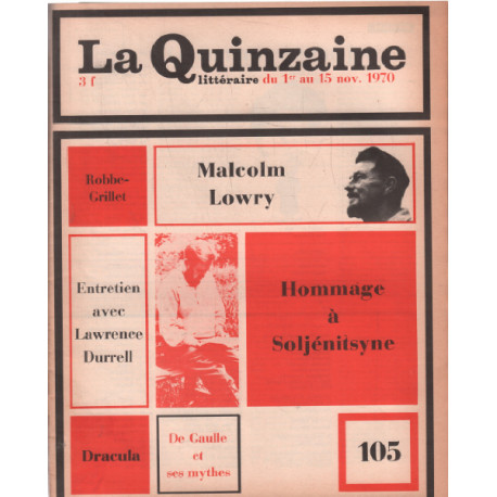 La quinzaine litteraire n° 105 / hommage à soljénitsyne