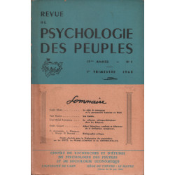 Revue de la psychologie des peuples / n° 1 / 1962