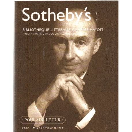 Sothheby's / bibliotheque litteraire charles hayoit / troisieme...