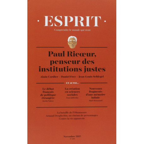 Revue Esprit N 439 Paul Ricoeur Penseur des Institutions Justes