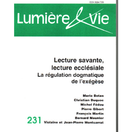 Lecture savante lecture ecclésiale : la régulation dogmatique de...