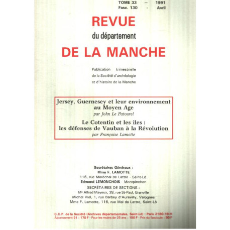 Revue du departement de la manche / tome 33 / fascicule 130 /...