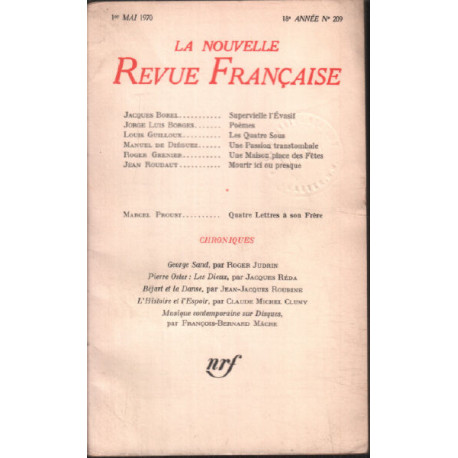 La nouvelle revue litteraire n° 209