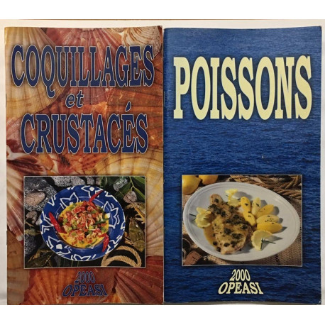 Poissons coquillages et crustacés (lot de 2 livrets) 90 recettes