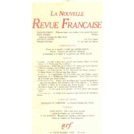 La nouvelle revue francaise n° 416 / EO numerotée sur velin ( n° 6 )