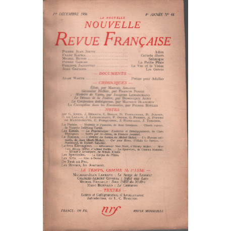 La nouvelle revue francaise 4e année n° 48