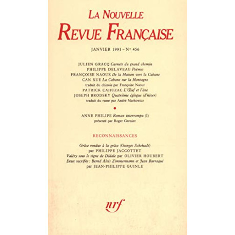 La N.R.F. numéro 456 janvier 1991