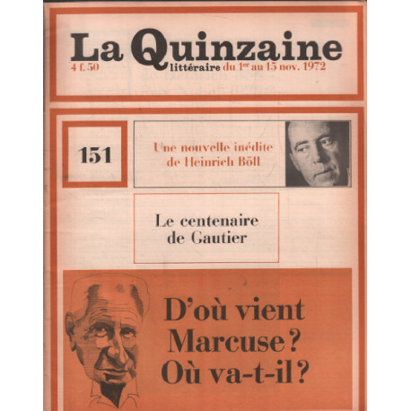 La quinzaine litteraire n° 151 / le centenaire de gautier