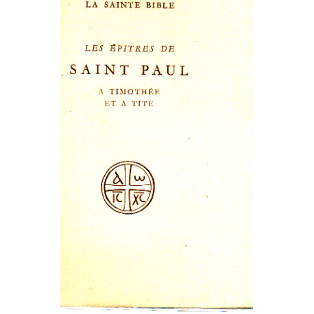 Les épitres de saint paul a timothée et a tite