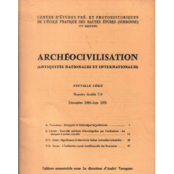 Antiquités nationales et internationales 1969 / n° 7-8 / sommaire...