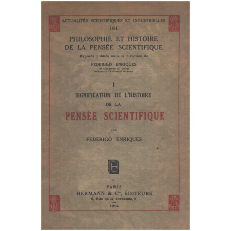 Signification de l'histoire de la pensée scientifique