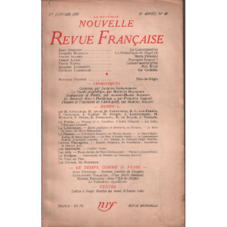 La nouvelle revue francaise 5e année n° 49