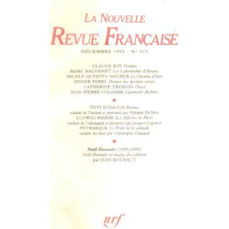 La nouvelle revue française n° 515 / EO numerotée sur velin ( n° 6)