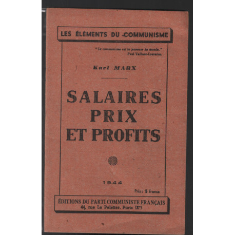 Salaires prix et profits