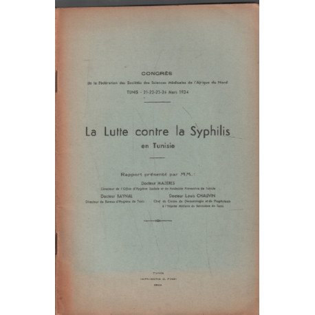 La lutte contre la syphilis en tunisie