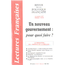 Revue de politique francaise n° 421 / un nouveau gouvernement pour...