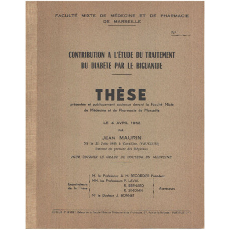 Contribution à l'etude du traitement du diabete par la buguanide /...