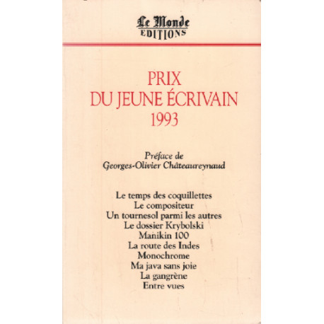 Prix Du Jeune Écrivain Tome 1993