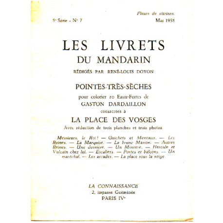 Les livrets du mandarin n° 7 / 5° serie / pointes-tres-sèches pour...