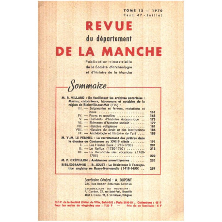 Revue du departement de la manche / tome 12 / fascicule 47