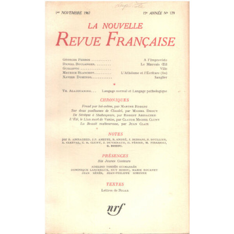 La nouvelle revue française n° 179