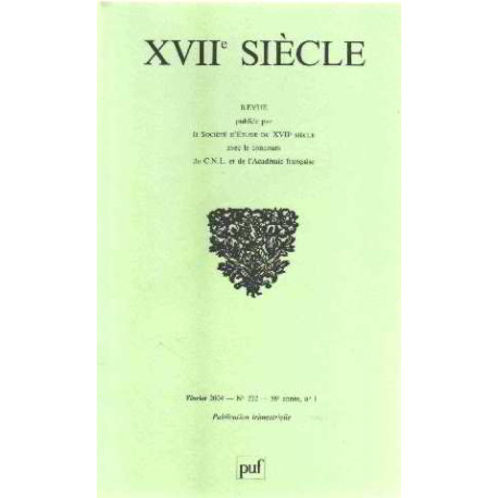 Dix-septième siècle numéro 222 - 2004