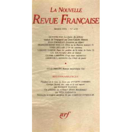 La nouvelle revue française n°458 / EO numerotée sur velin ( n° 6)