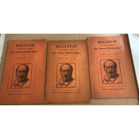 1 lot de 3 bulletins des amis d'emile zola / n° 10-22-24