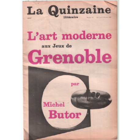 L'art moderne aux jeux de grenoble ( la quinzaine littéraire n° 44