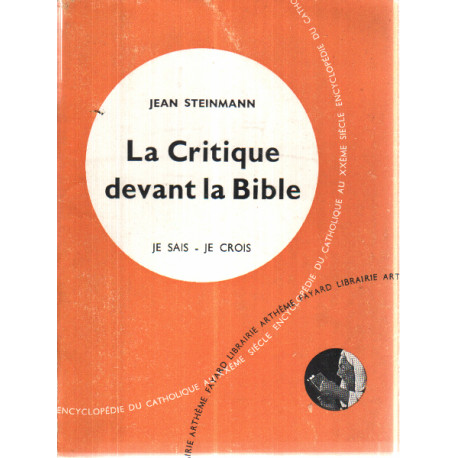 La critique devant la bible