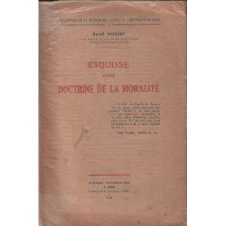 Esquisse d'une doctrine de la moralite