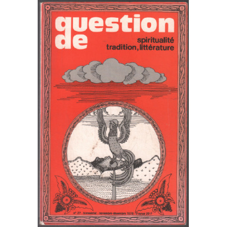 Question de spiritualité tradition littératures / revue n° 27