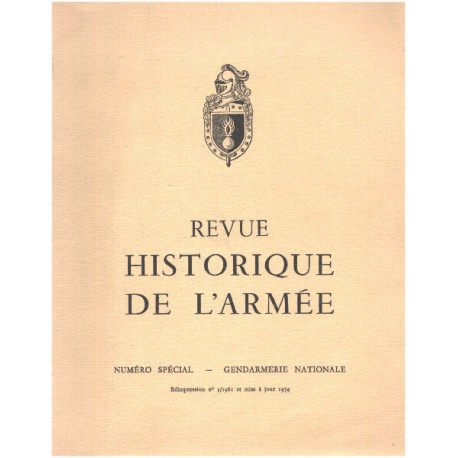 Revue historique de l'armée / numéro spécial : gendarmerie /...