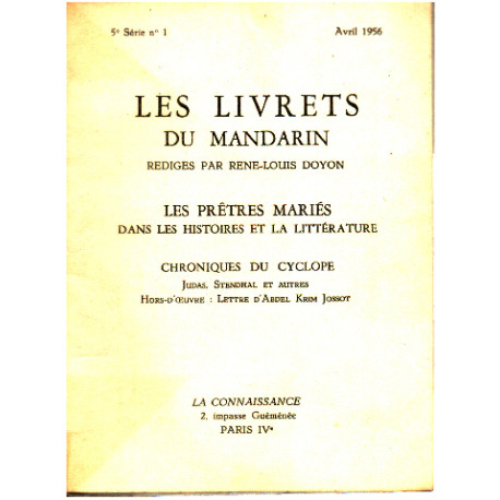 LES LIVRETS DU MANDARIN rédigés par René-Louis Doyon - 5e Série -...