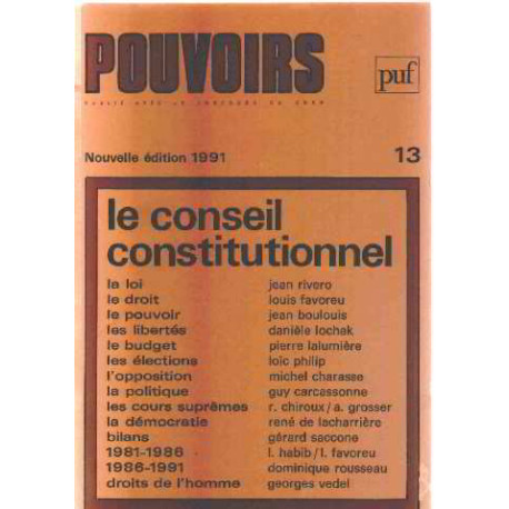 Pouvoirs 13 / le conseil constitutionnel