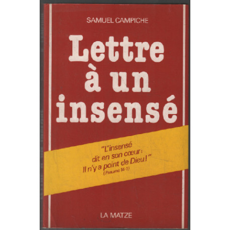 Lettre à un insensé