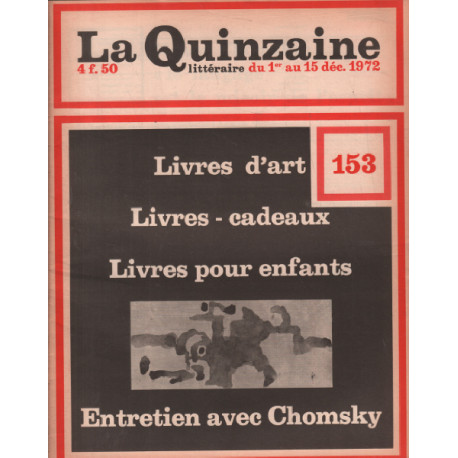 La quinzaine litteraire n° 153 / livres d'art -livre-cadeaux