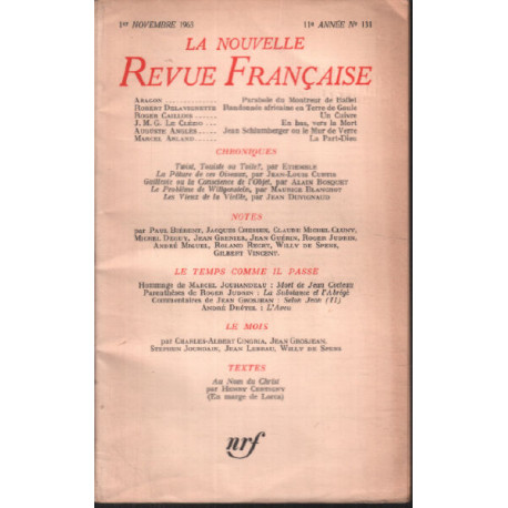 La nouvelle revue litteraire n° 131