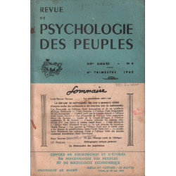 Revue de la psychologie des peuples / n° 4 / 1965