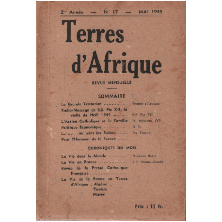 Terre d'afrique n° 17