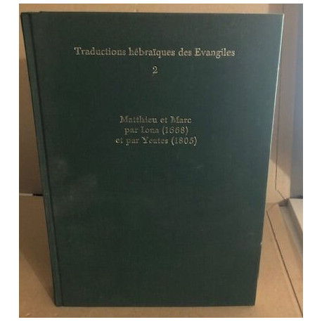 Traductions hébraïques des evangiles / evangiles de matthieu et de...