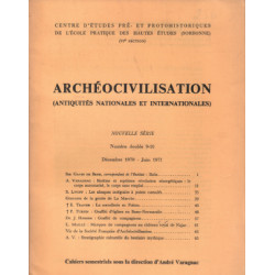 Antiquités nationales et internationales 1970 n° 9-10/ sommaire :...