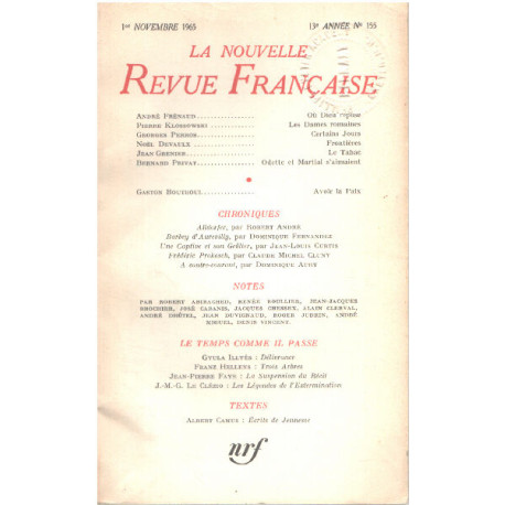 La nouvelle revue française n° 155