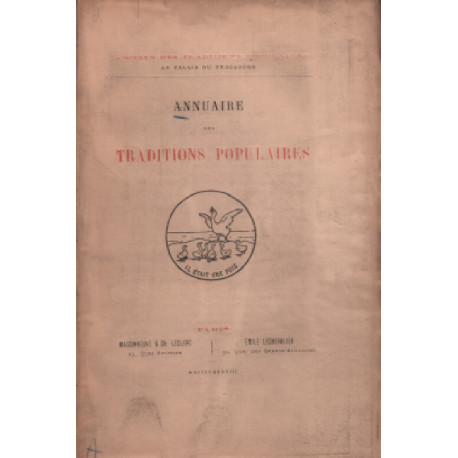 Annuaire des Traditions Populaires. Deuxieme Annee - 1887