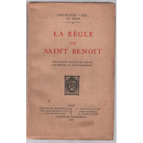 La règle de saint-benoit (texte latin traduit et annoté)