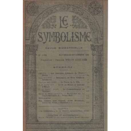 Le symbolisme n° 2/324 / piette jean : remarques sur deux symboles...