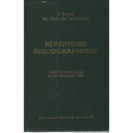 Repertoire bibliographique / ventes publiques juillet 1990-juillet...